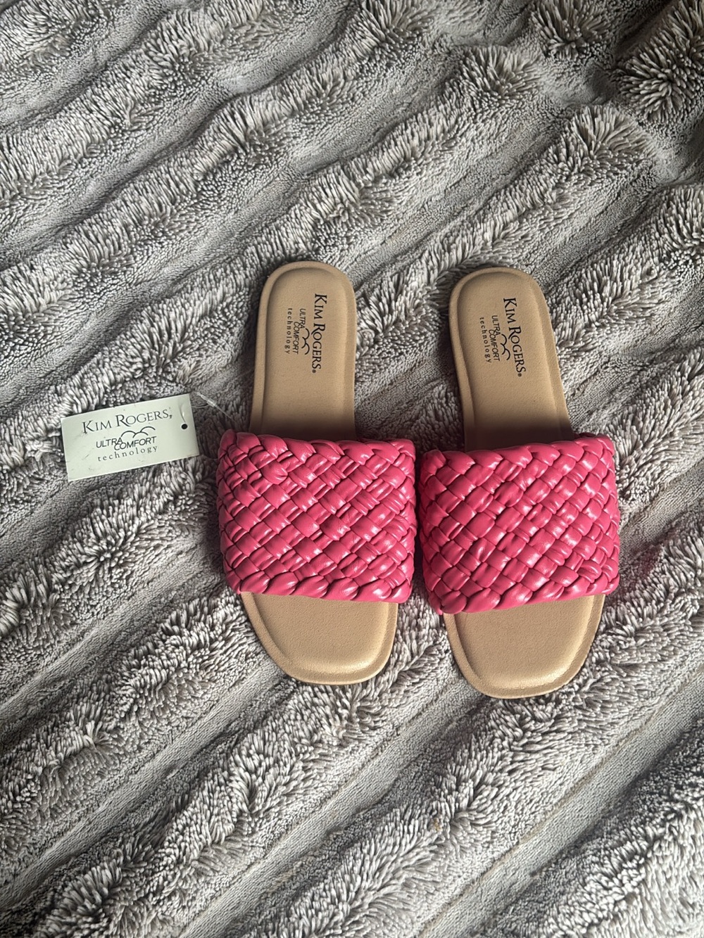 Kim Rogers Pink Braided Slide Sandals